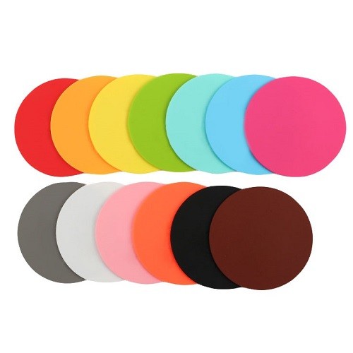 10x10cm round shape silicone cup mat coaster