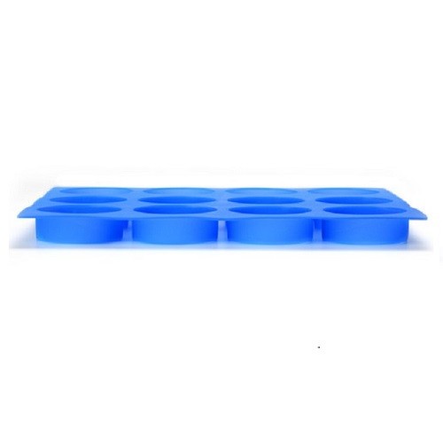 12 cavities round shape silicone soap mold blue