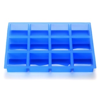 12 cavities square silicone soap mold blue