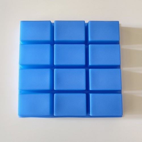 12 cavities square silicone soap mold blue