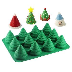 12 cavities Silicone 3D christmas tree cake mould