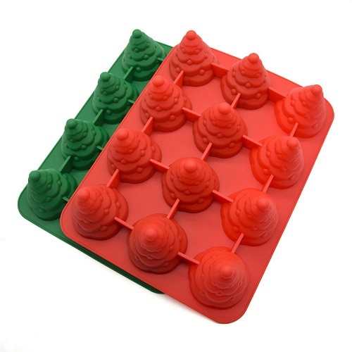 12 cavities Silicone 3D christmas tree cake mould