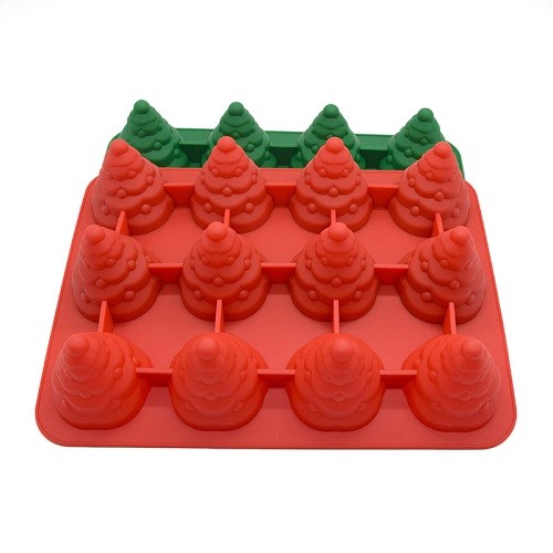 12 cavities Silicone 3D christmas tree cake mould