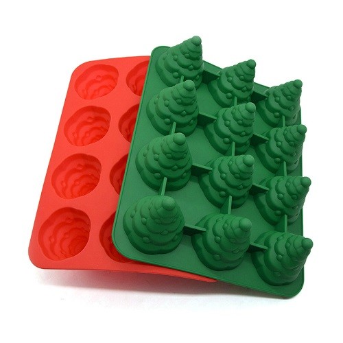 12 cavities Silicone 3D christmas tree cake mould