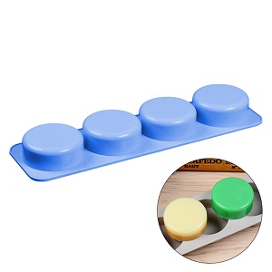 4 cavities round shape silicone soap mold