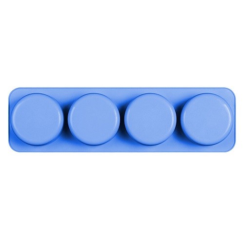 4 cavities round shape silicone soap mold