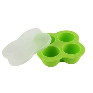 4 cavities silicone ice food tray with lid