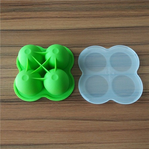 4 cavities silicone ice food tray with lid
