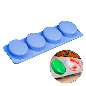 4 cavities silicone oval shape soap mold