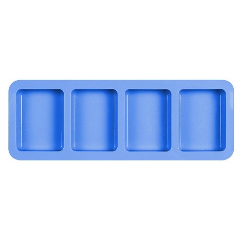 4 cavities square silicone bar soap making molds 