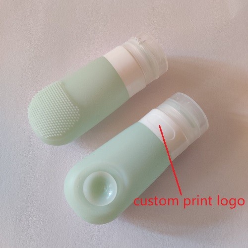 60ml 90ml silicone travel shampoo bottle set with facial cleaning brush