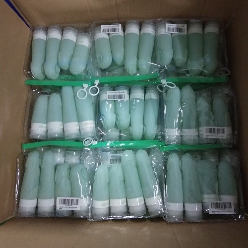 60ml 90ml silicone travel shampoo bottle set with facial cleaning brush