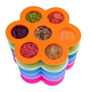 7 cups flower silicone baby food freezer tray