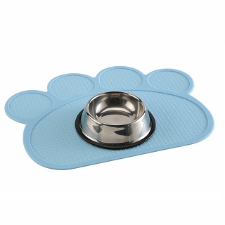 Anti slip water proof paw shape silicone pet food mat
