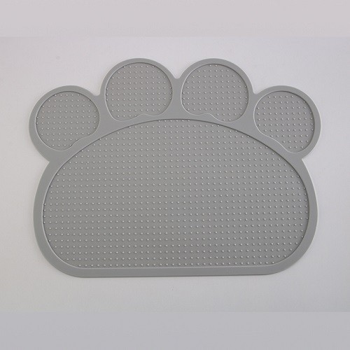 Anti slip water proof paw shape silicone pet food mat
