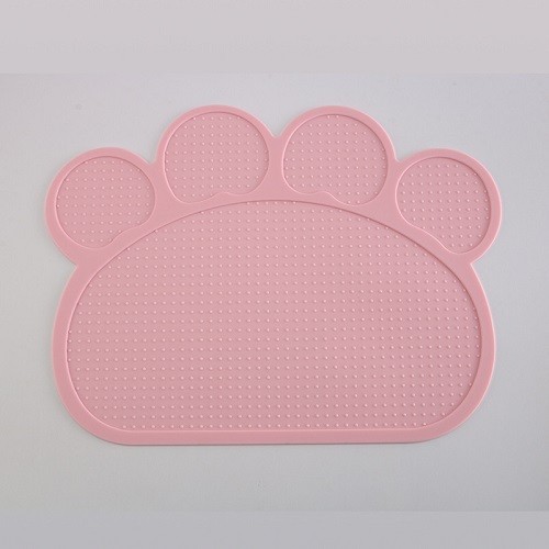 Anti slip water proof paw shape silicone pet food mat
