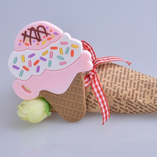 BPA free ice cream chew toys silicone baby teether