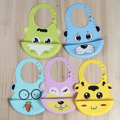 BPA free silicone baby bib with custom printing