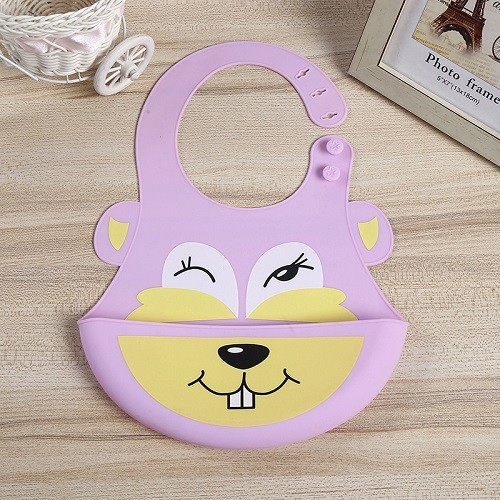 BPA free silicone baby bib with custom printing