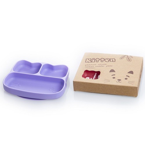 Bear Rabbit and Kitty shape silicone divided suction bowl
