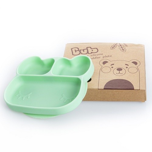 Bear Rabbit and Kitty shape silicone divided suction bowl