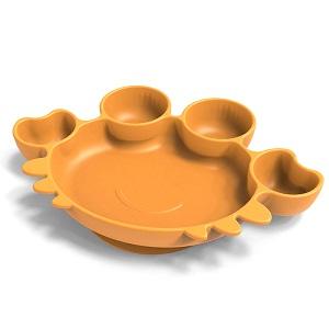 Crab shape silicone divided suction plate bowl