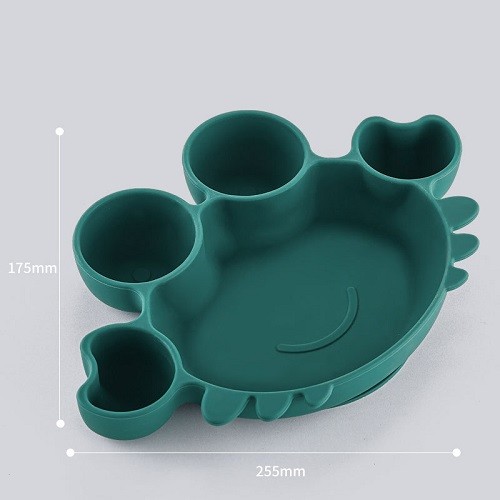 Crab shape silicone divided suction plate bowl