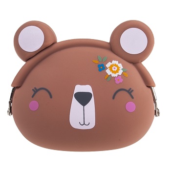 Bear animal silicone coin purse for kids