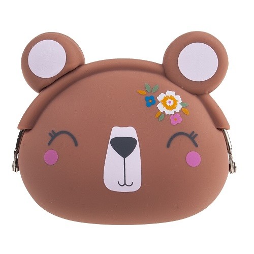 Bear animal silicone coin purse for kids