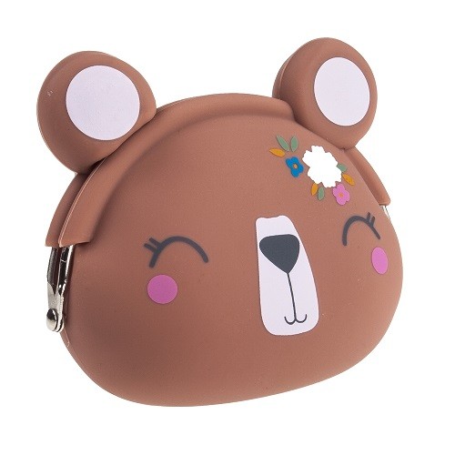 Bear animal silicone coin purse for kids