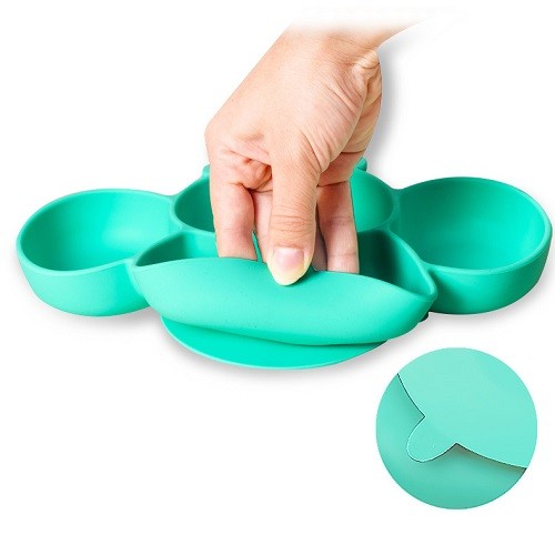 Bee shape silicone divided suction plate bowl