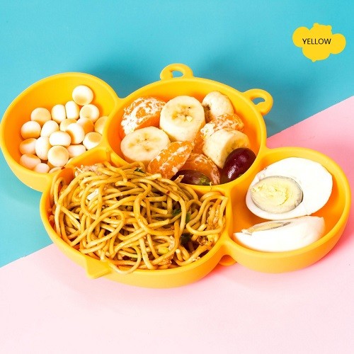 Bee shape silicone divided suction plate bowl