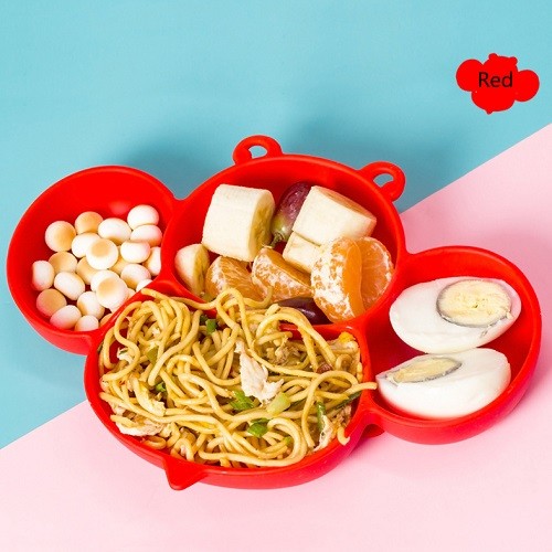 Bee shape silicone divided suction plate bowl