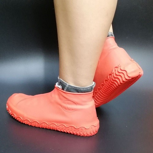 Collapsible portative silicone waterproof shoe cover
