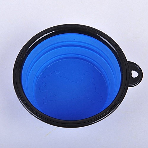 Collapsible silicone pet food bowl with carabiner