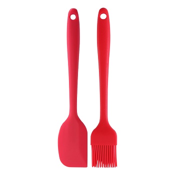 Custom logo silicone spatula and brush set