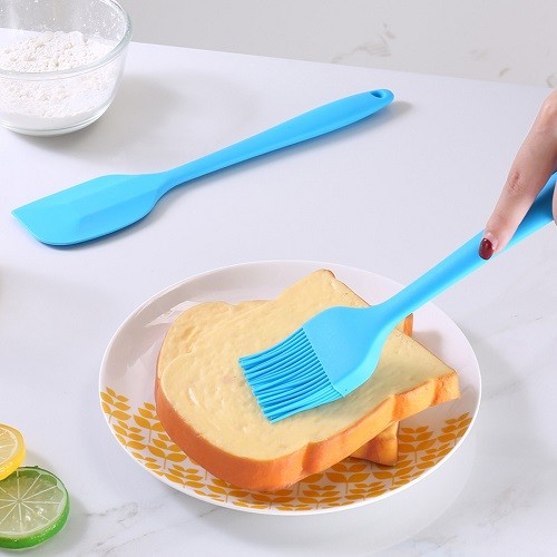 Custom logo silicone spatula and brush set
