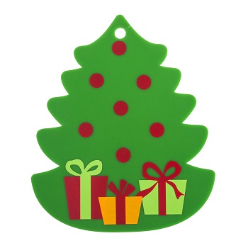 Custom print christmas tree silicone pot mat holder
