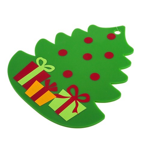 Custom print christmas tree silicone pot mat holder