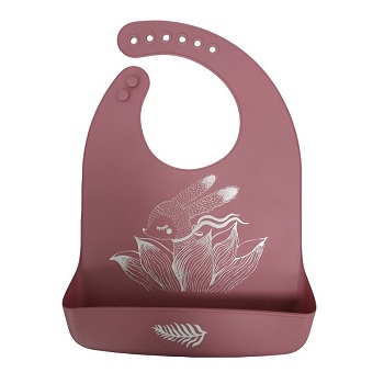 Custom unique printing silicone baby bib