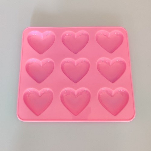 9 Cavities heart shape ice tray silicone chocolate mold