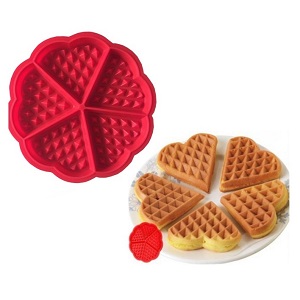 Heart shape silicone waffle baking mould