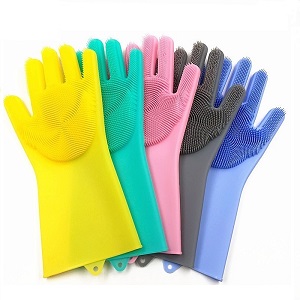 Kitchen cleaning silicone dishwashing gloves