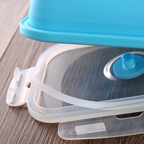 Microwave safe leak proof silicone collapsible lunch box