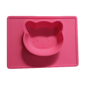 Non-slip silicone baby plate in cat shape