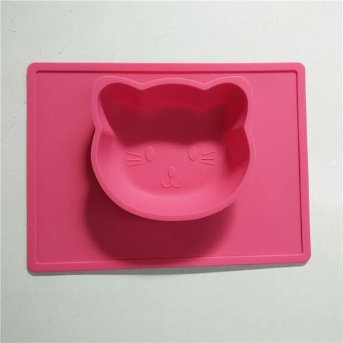 Non-slip silicone baby plate in cat shape