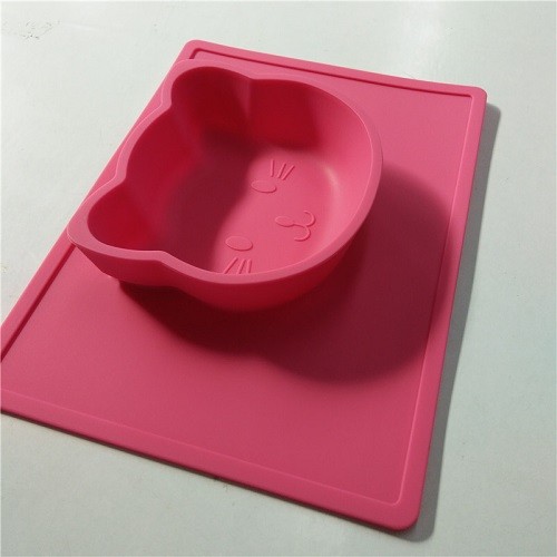 Non-slip silicone baby plate in cat shape