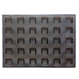 Perforated mini square silicone fiberglass bread bakery mold