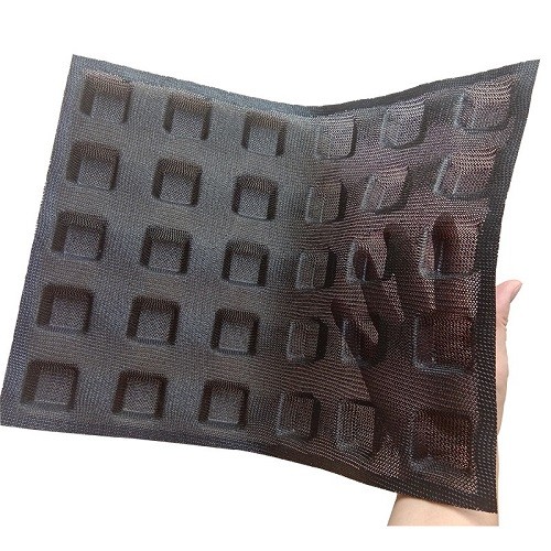 Perforated mini square silicone fiberglass bread bakery mold