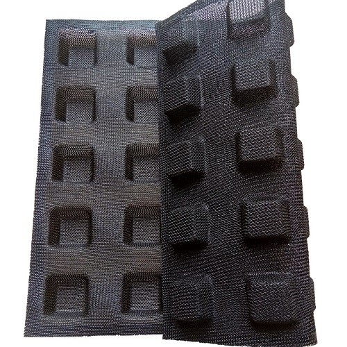 Perforated mini square silicone fiberglass bread bakery mold